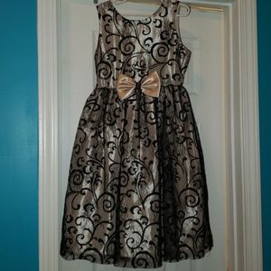 Creme and Black lace kids dress.